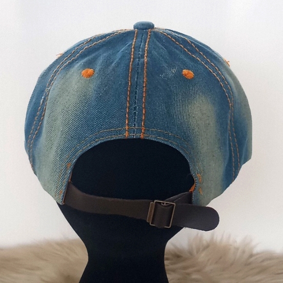 Fleur di Lis Bling 💎 Denim Baseball Cap - Picture 5 of 12
